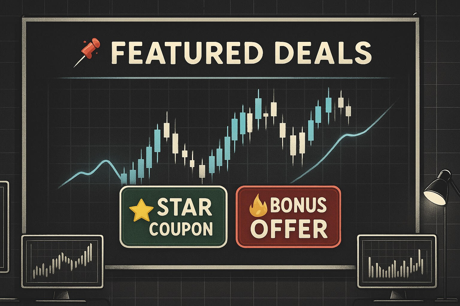 Dog with Deal Sign for Prop Firm Deals and Discounts